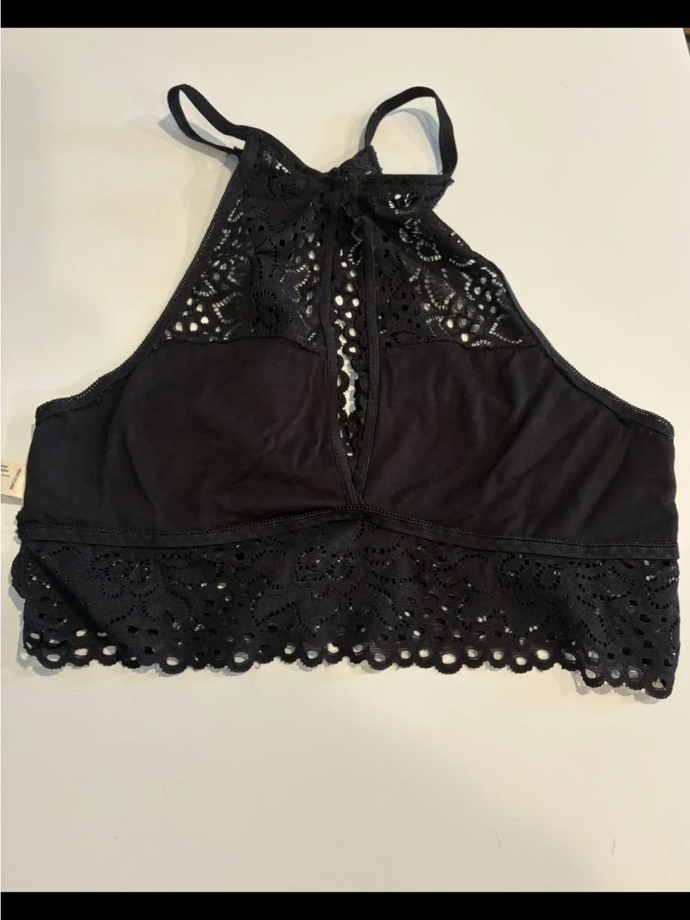 Black Lace Halter Bralette